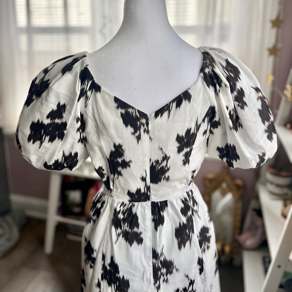 Prabal Gurung Black and White Puff Sleeve Mini Dress - Picture 5 of 7